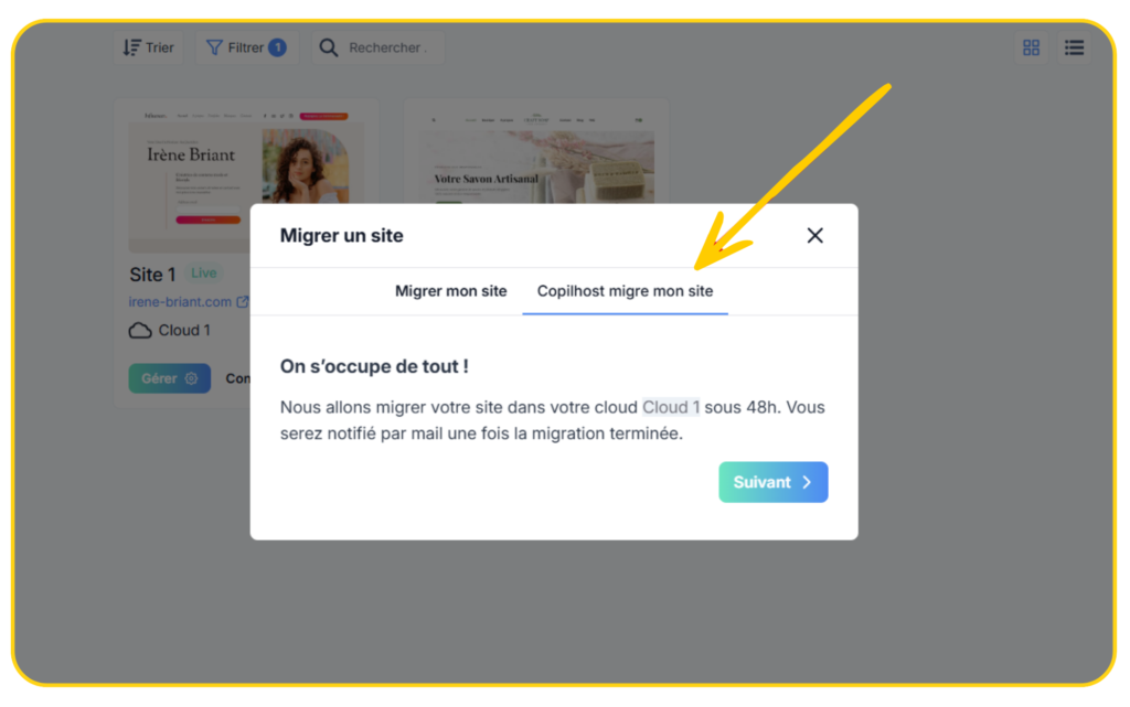Migrer un site avec Copilhost
